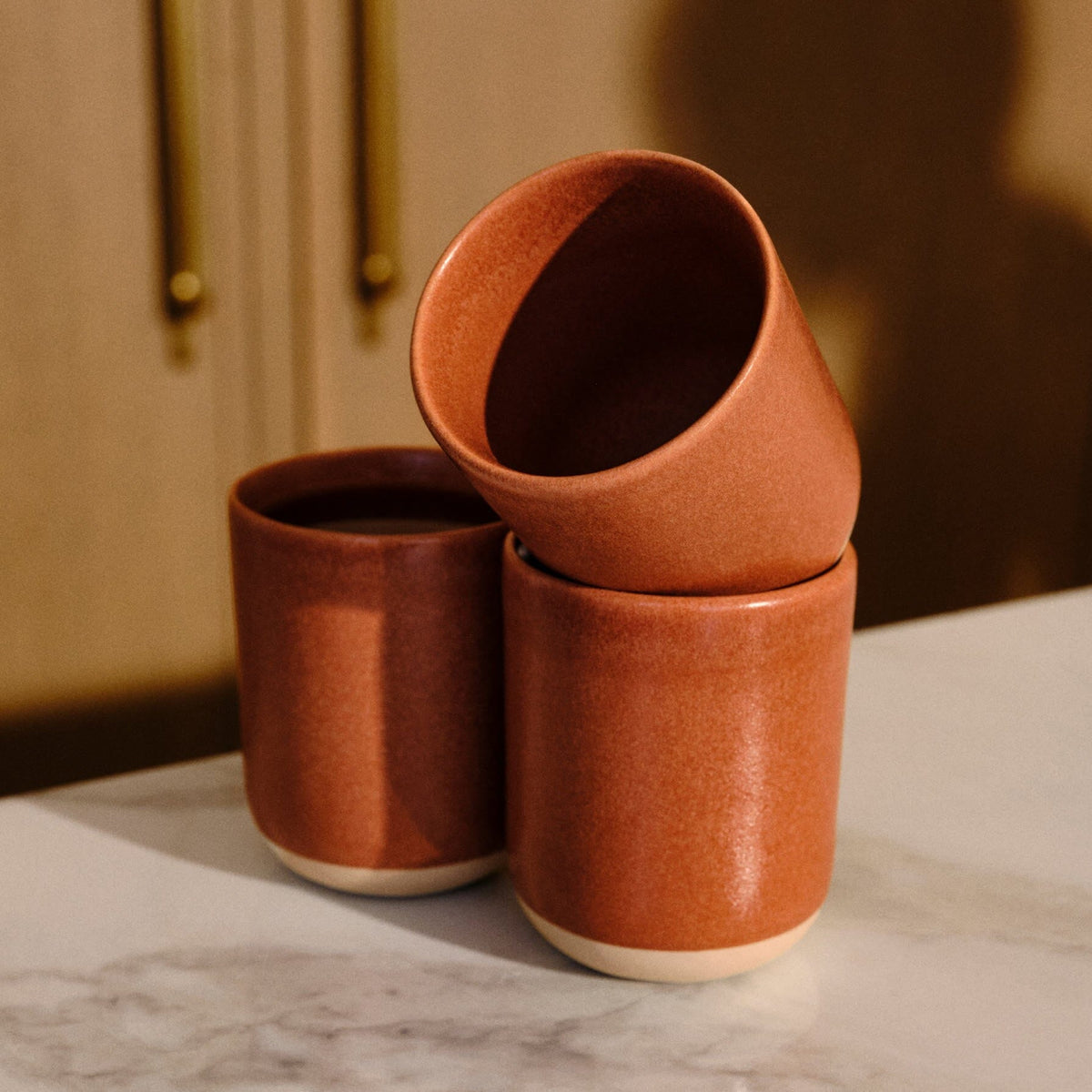 Cappuccino Cups by Fable Home, featured in a canyonclay color finish. – #canyonclay